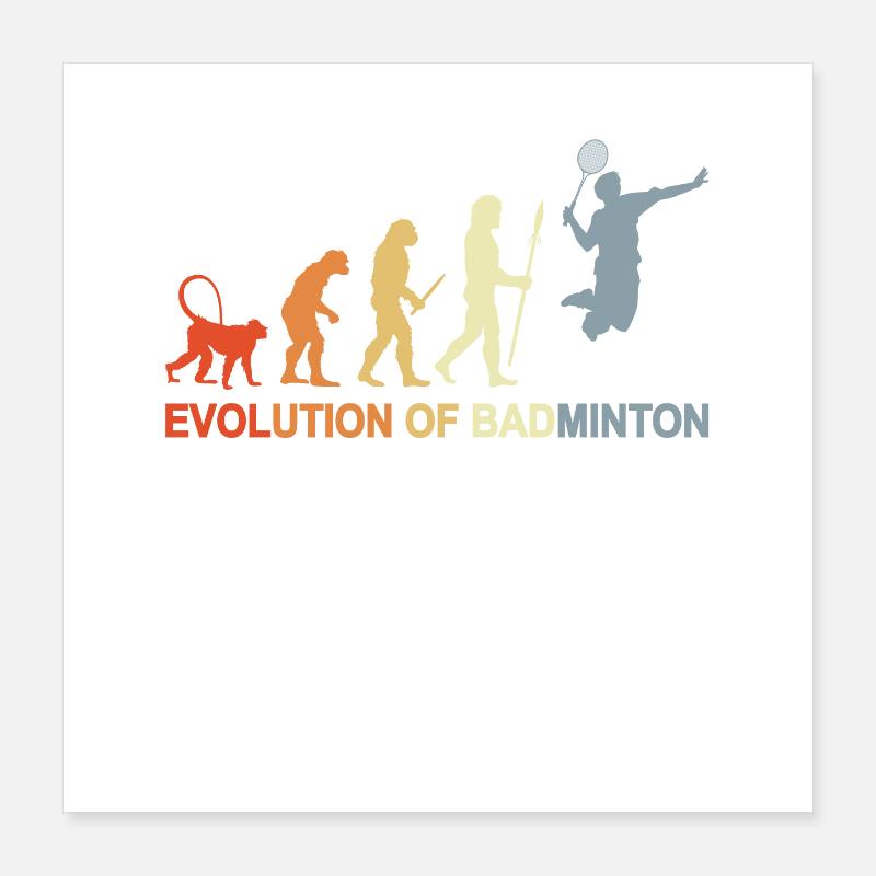 Évolution du badminton Poster 40 x 40 cm