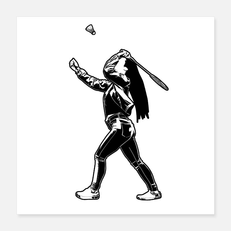 Badminton Filles Poster 40 x 40 cm