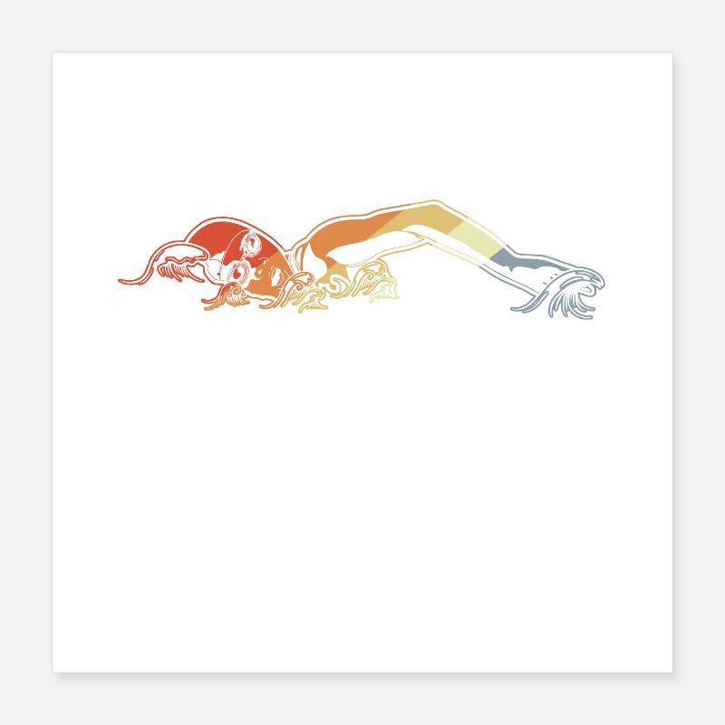 Swimmers Poster 16" x 16" (40x40 cm)