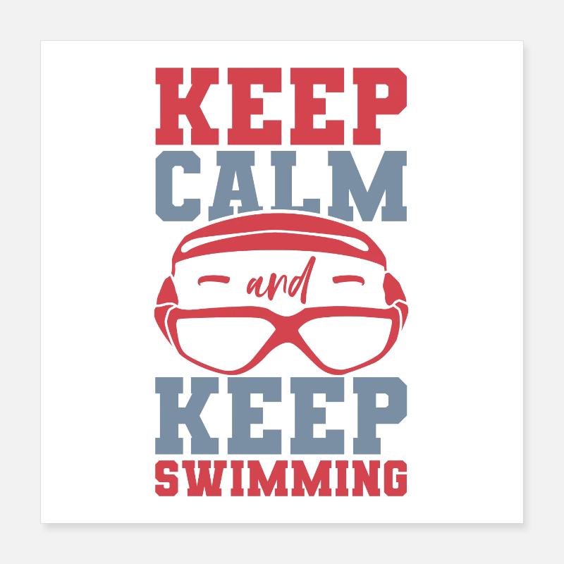 Drôle de sort de natation Poster 40 x 40 cm