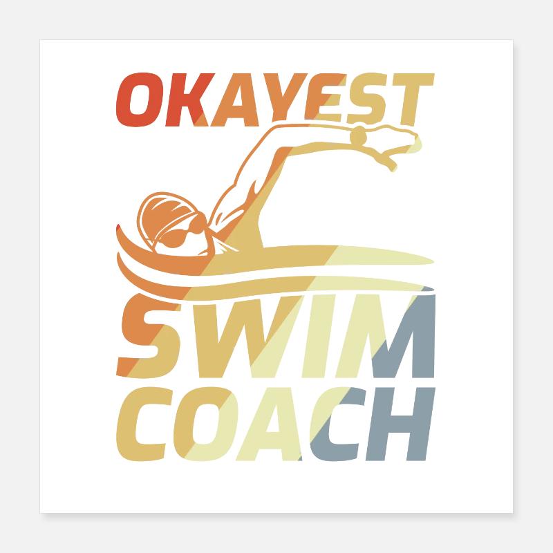 Schwimmlehrer Poster 40x40 cm