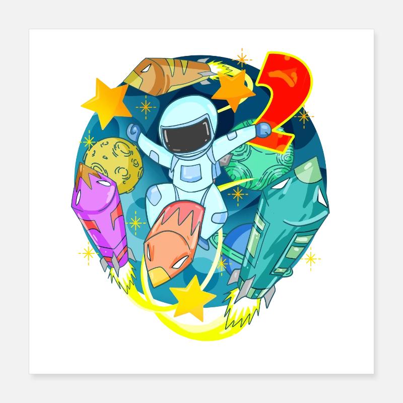 2 ans Cadeau d’anniversaire de garçon Poster 40 x 40 cm