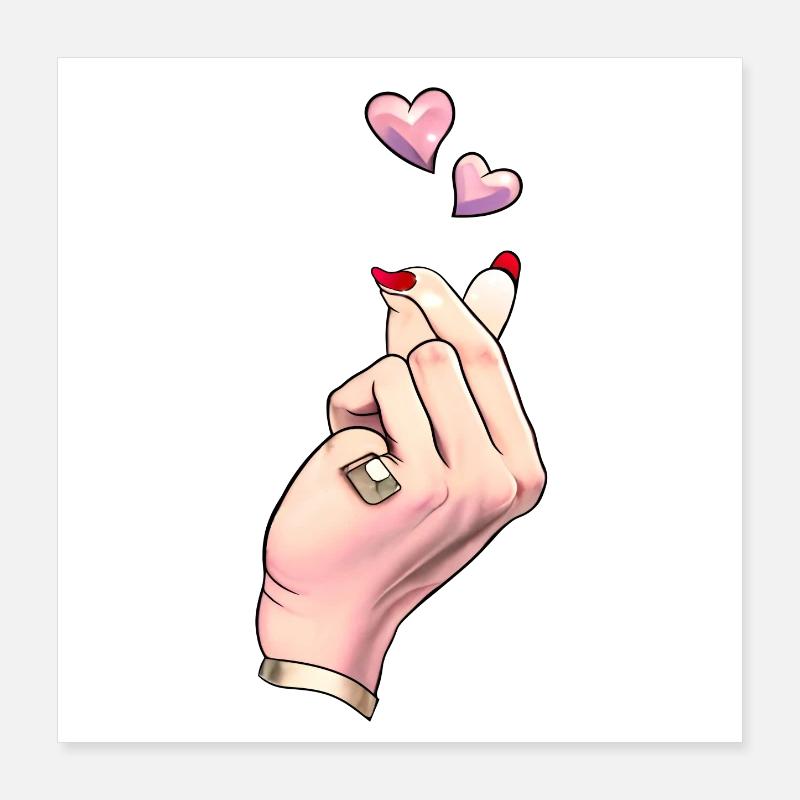 Finger Heart K Pop coréenne Poster 40 x 40 cm