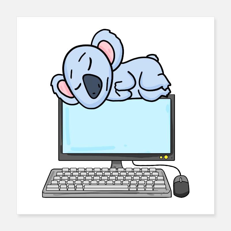 Koala Computer Nerd Programmierer Geschenk Poster 40x40 cm