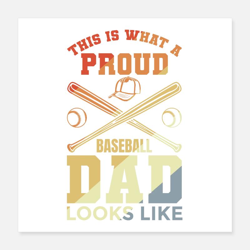 Lustiger Baseballvater Poster 40x40 cm