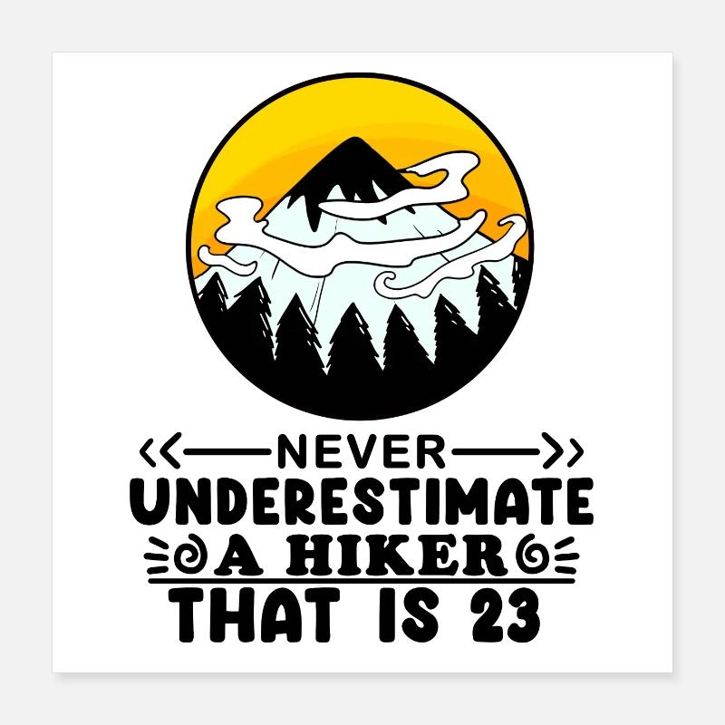 23e anniversaire Mountains Mountain Summit - 23 ans Poster 40 x 40 cm