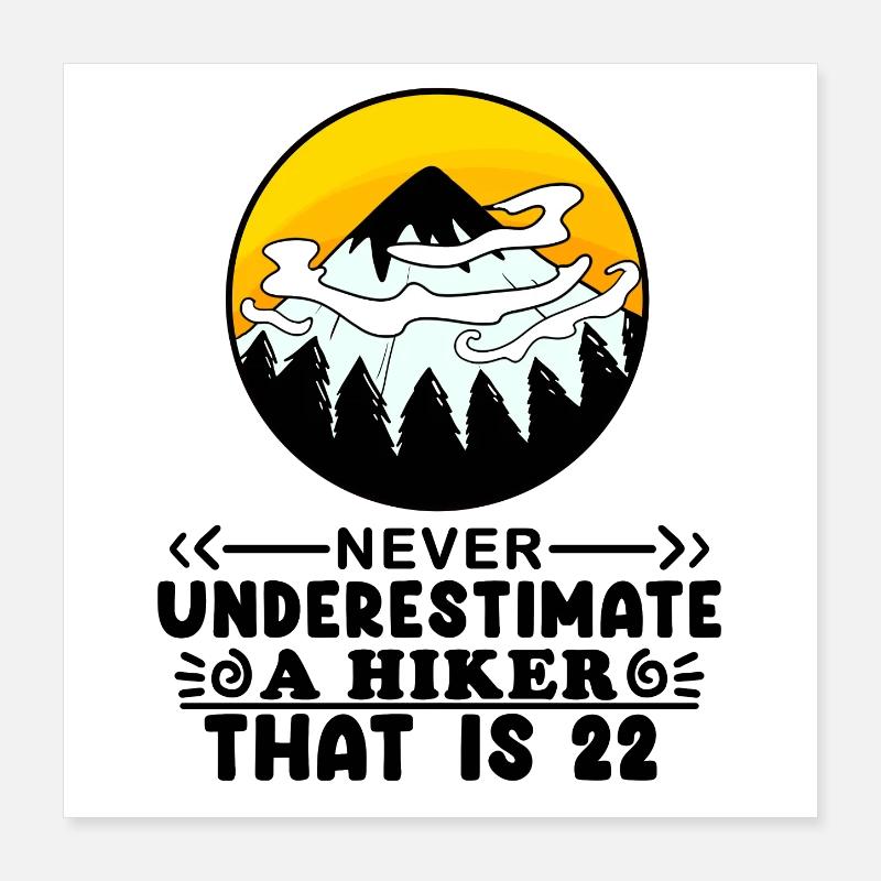 22e anniversaire Mountains Mountain Summit - 22 ans Poster 40 x 40 cm