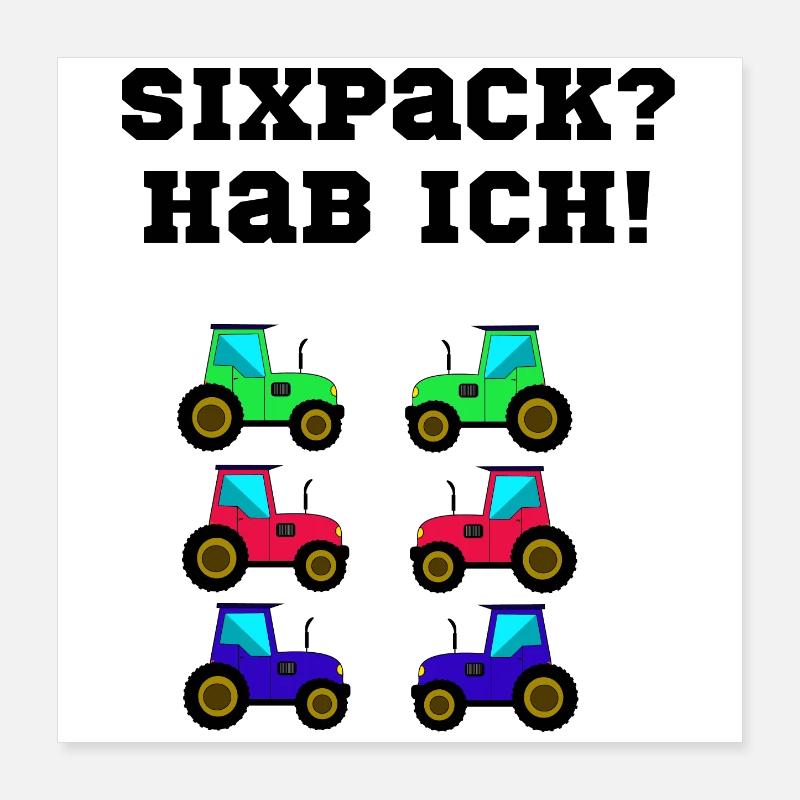 trecker sixpack kinder traktor Poster 40x40 cm