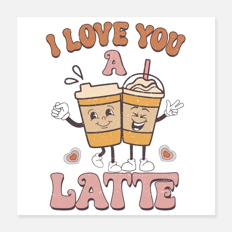 I love you retro Valentines Poster 16" x 16" (40x40 cm)