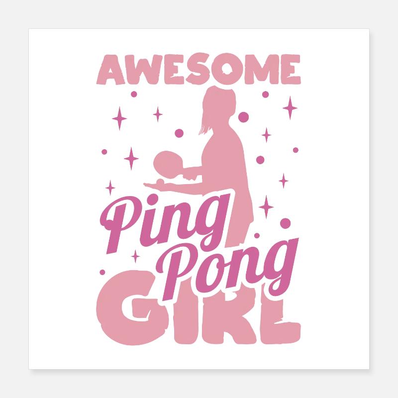 Fille de ping-pong Poster 40 x 40 cm