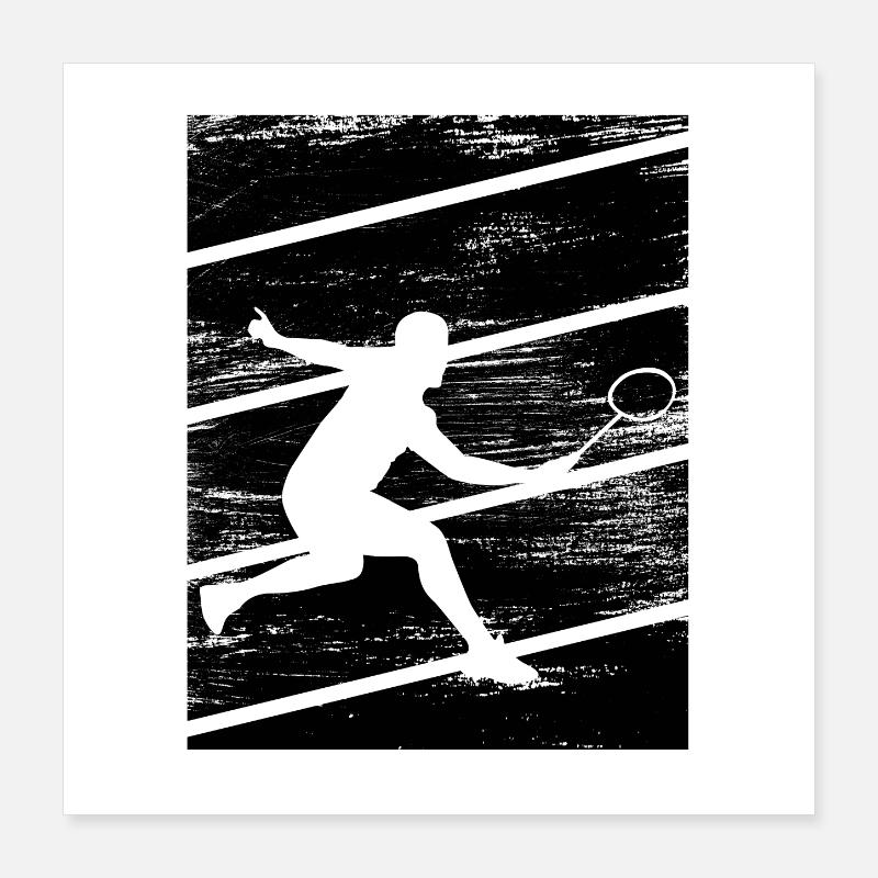 Joueurs de badminton Poster 40 x 40 cm