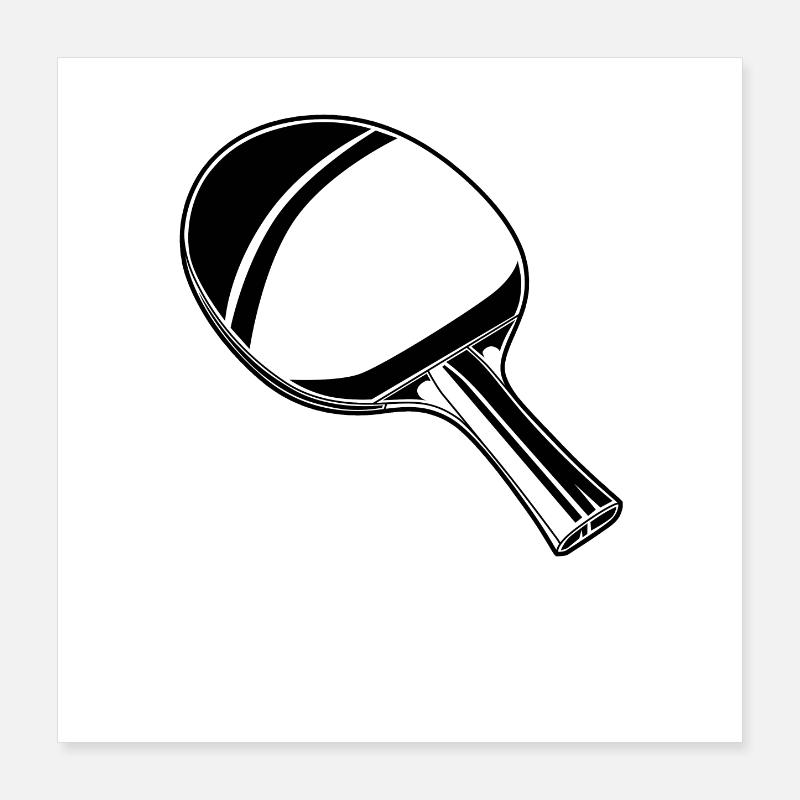 Ping Pong Racket Sketch Poster 16" x 16" (40x40 cm)