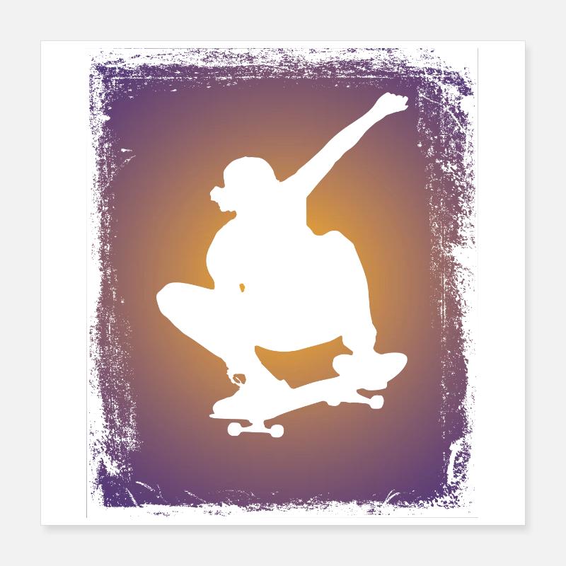 Skateboard Skateboarder Silhouette Poster 40 x 40 cm
