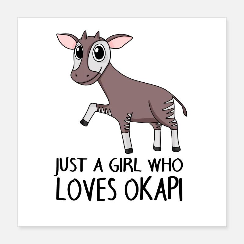 Okapi Girl Saying Poster 40 x 40 cm
