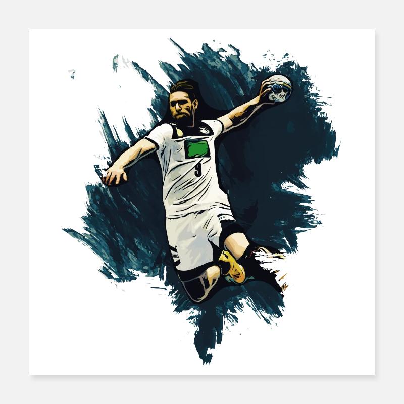 Joueurs de handball - Handball Poster 40 x 40 cm