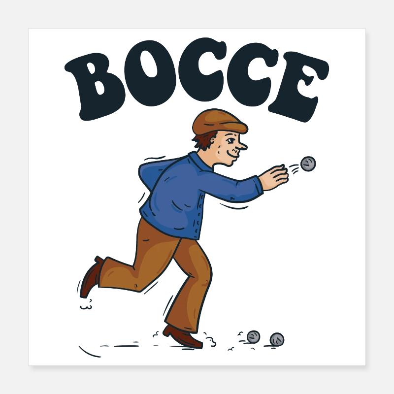 Bocce Spruch Bocce Ball mit Jack Bocci Game Bocce Poster 40x40 cm