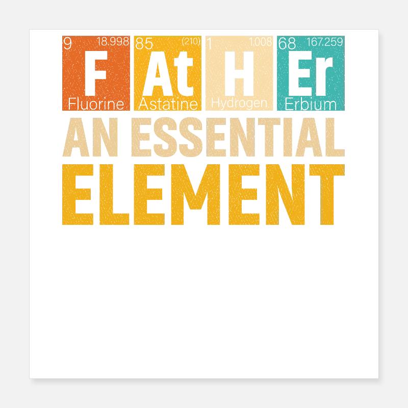 Père Un élément essentiel Période Fête des Pères Poster 40 x 40 cm