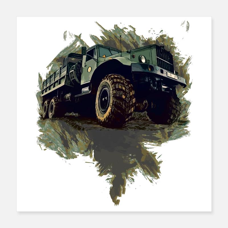 Kraz GDR Truck Poster 16" x 16" (40x40 cm)