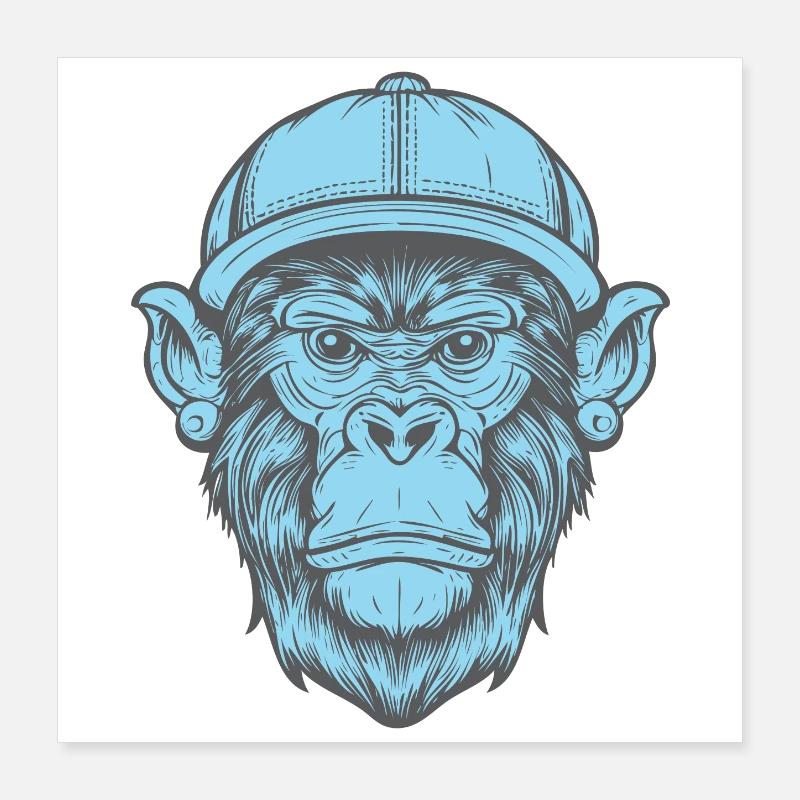Funky Affe Poster 40x40 cm