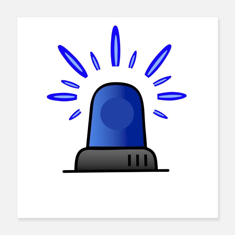 Sirène de lumière bleue Poster 40 x 40 cm