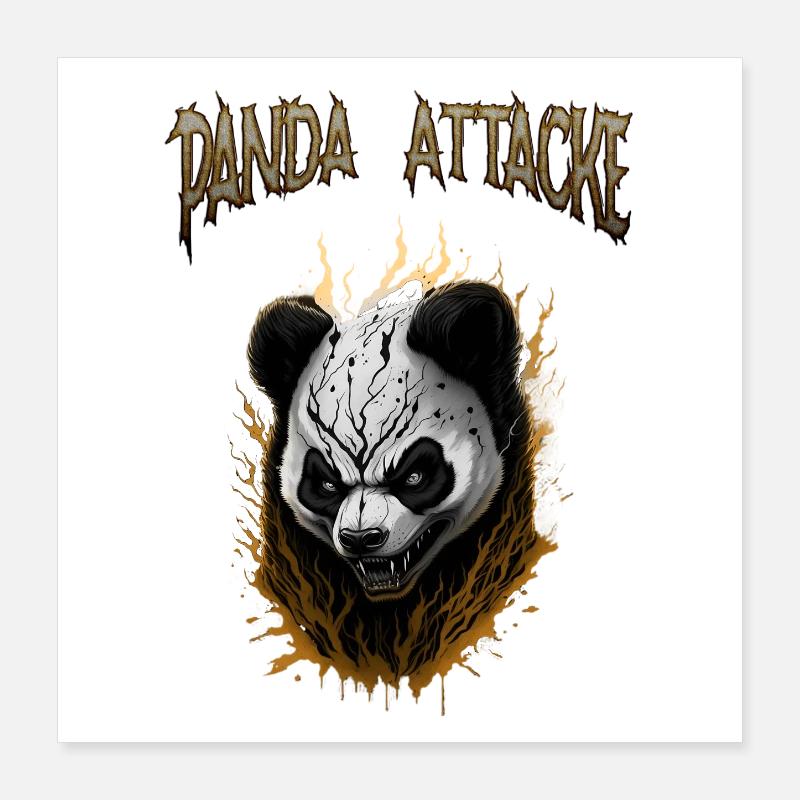 Conception de l’attaquant Dark Panda Poster 40 x 40 cm