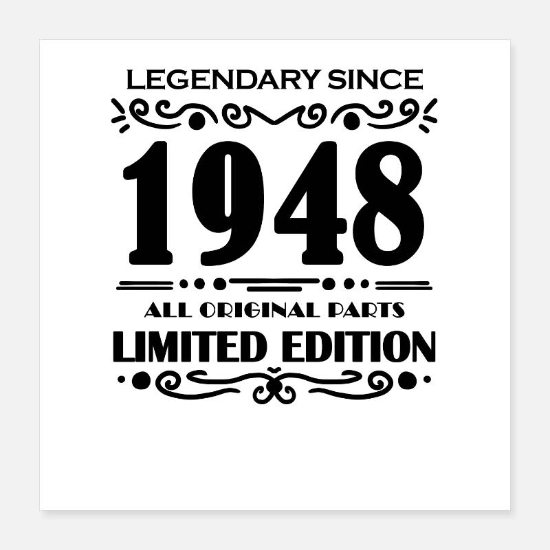 1948 - Born 1948 - Built in 1948 Poster 16" x 16" (40x40 cm)