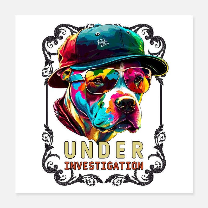 Pitbull under investigation Poster 40x40 cm