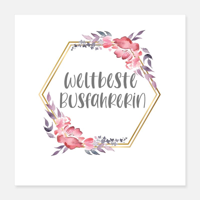 Weltbeste Busfahrerin Bus Beruf Geschenk Poster 40x40 cm