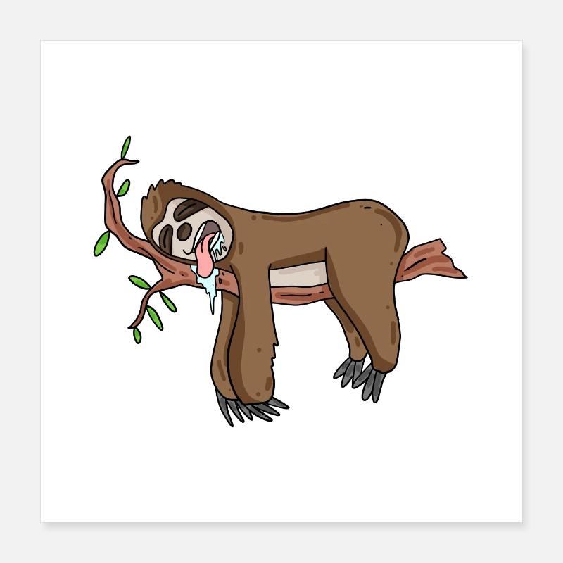 Sleeping sloth Poster 16" x 16" (40x40 cm)