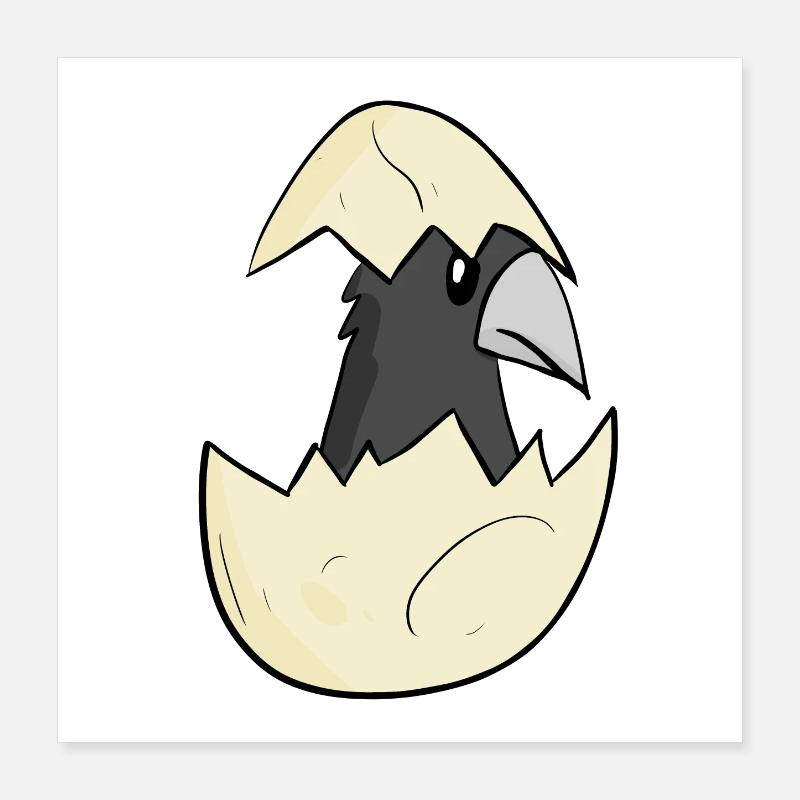 Bébé corbeau Poster 40 x 40 cm