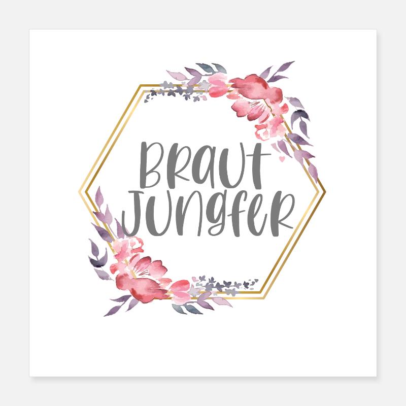 Brautjungfer Verlobung Boho Team Bride Geschenk Poster 40x40 cm