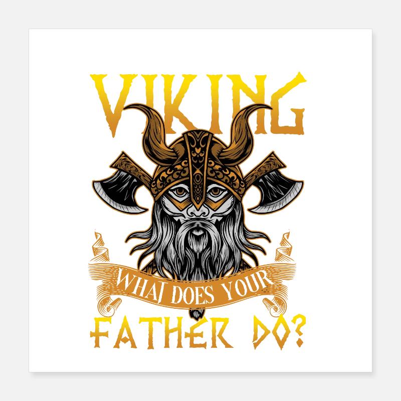 Père viking Poster 40 x 40 cm