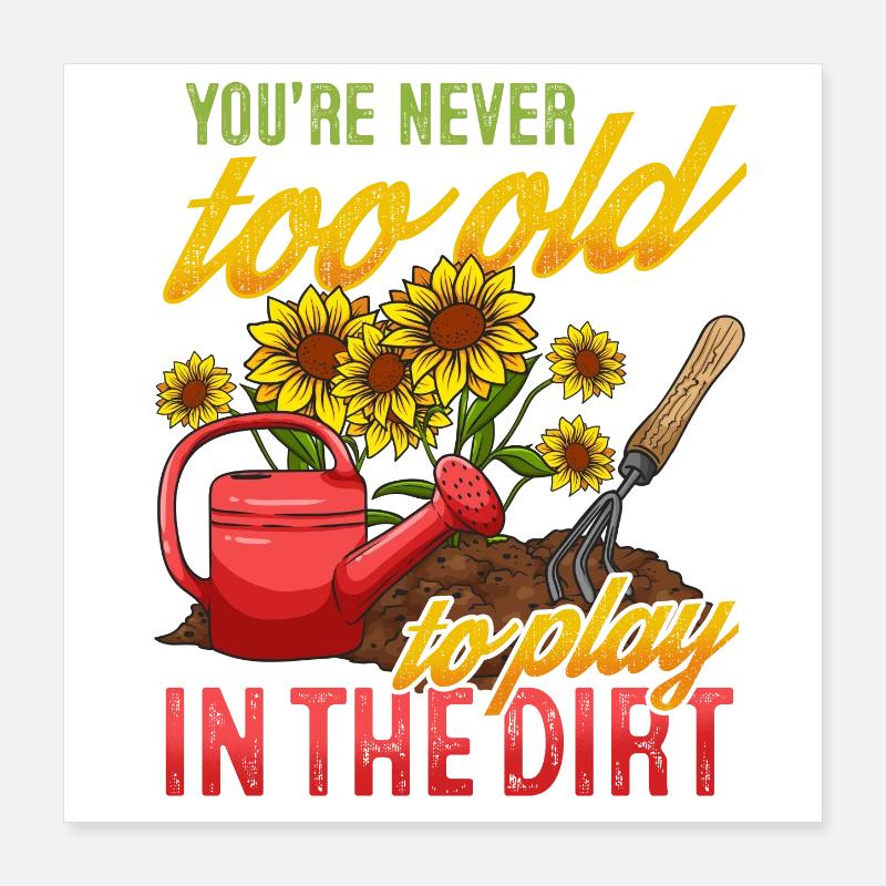 Gartenarbeit Gärtner Poster 40x40 cm