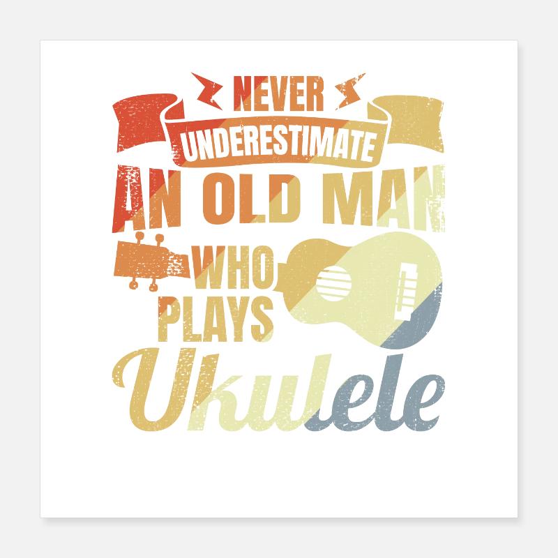 Ukulele Großvater Poster 40x40 cm