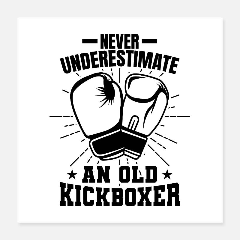 Kickboxer Opa Poster 40x40 cm
