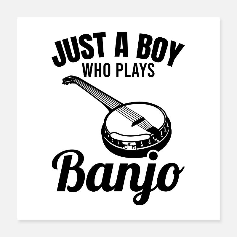Nur ein Junge der Banjo spielt Poster 40x40 cm