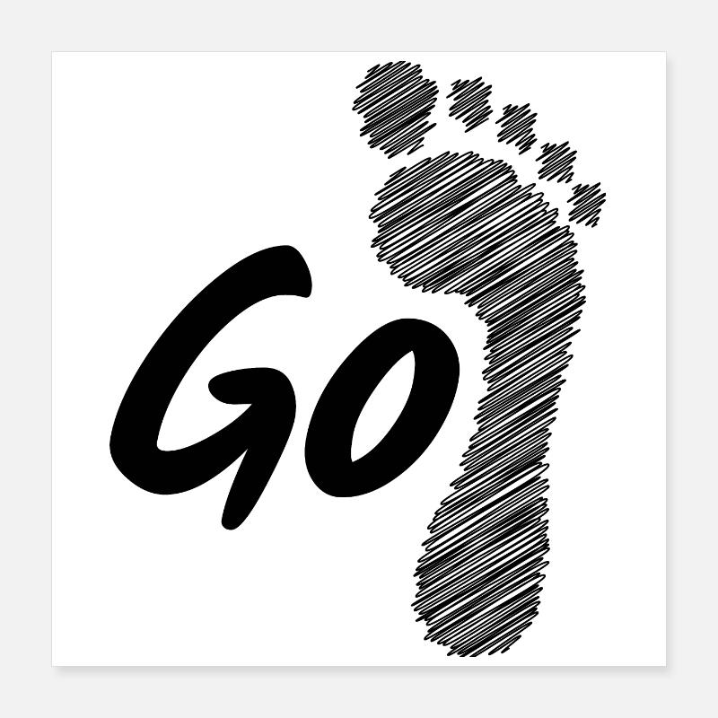 Go barefoot - walk barefoot Poster 16" x 16" (40x40 cm)