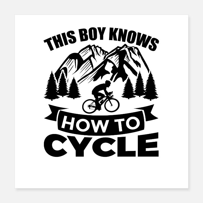 Garçon cycliste Poster 40 x 40 cm