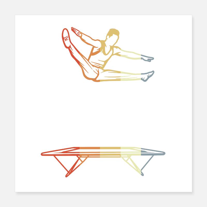 Drôle de garçon trampoline Poster 40 x 40 cm