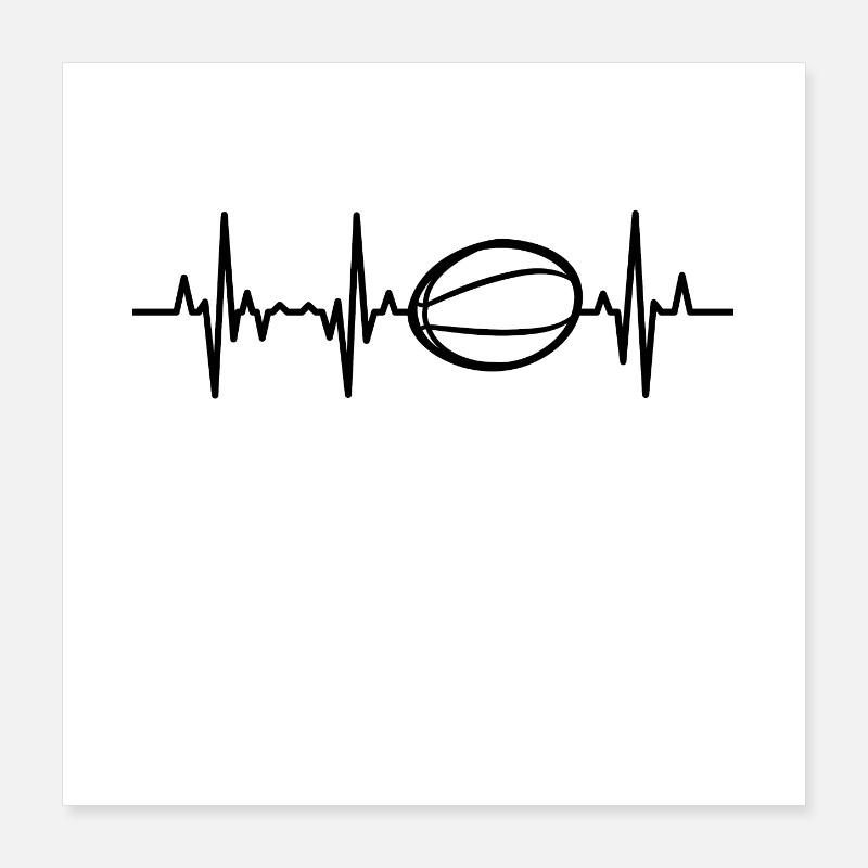 Rugby Ball Palpitations cardiaques Poster 40 x 40 cm