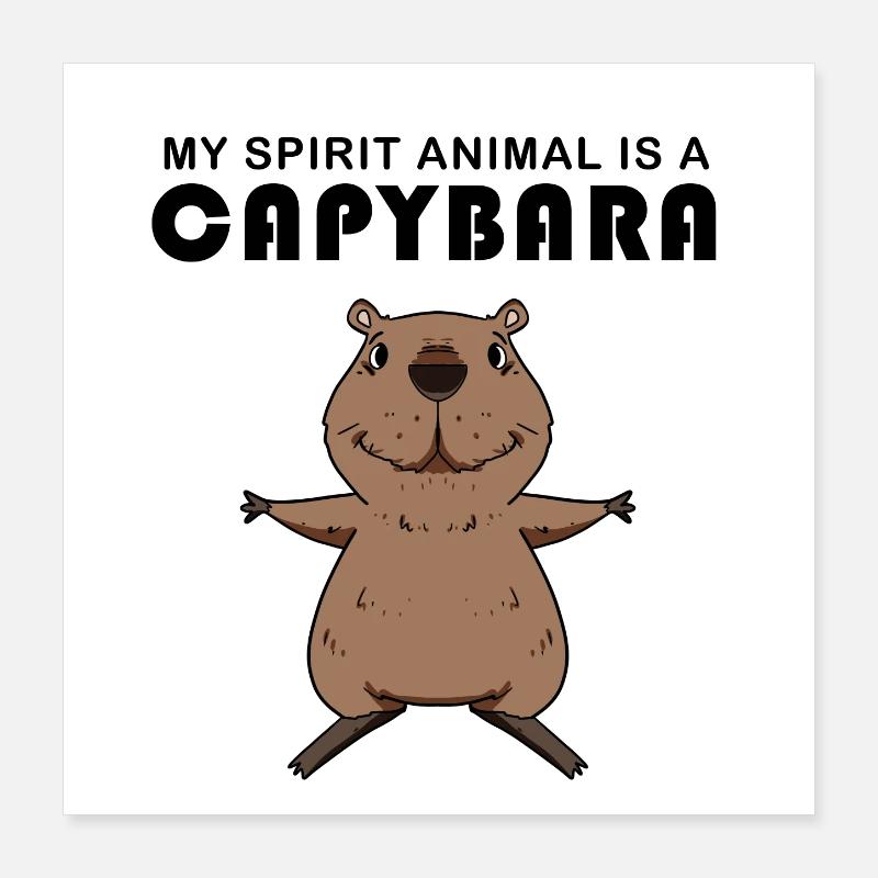 Capybara Capybara Cadeau Poster 40 x 40 cm