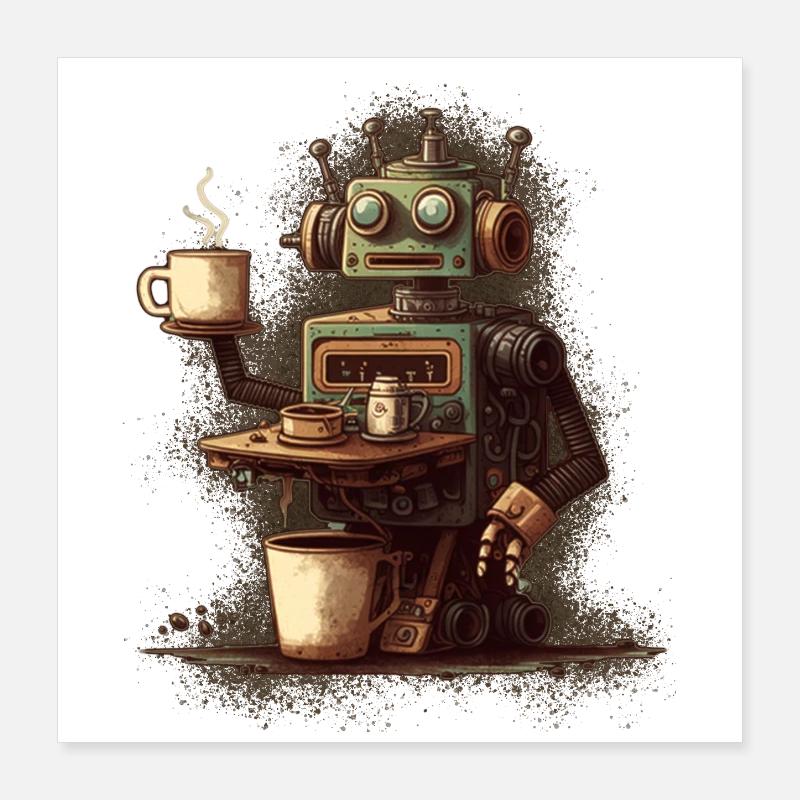 Robot de cuisson du café Poster 40 x 40 cm
