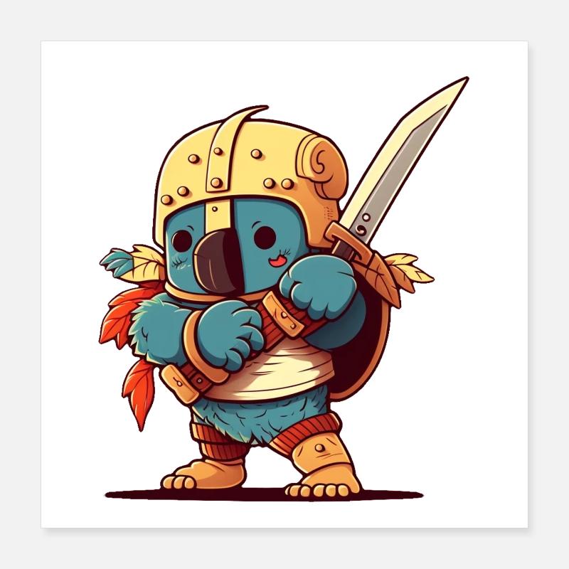 Cute Koala Knight Poster 16" x 16" (40x40 cm)