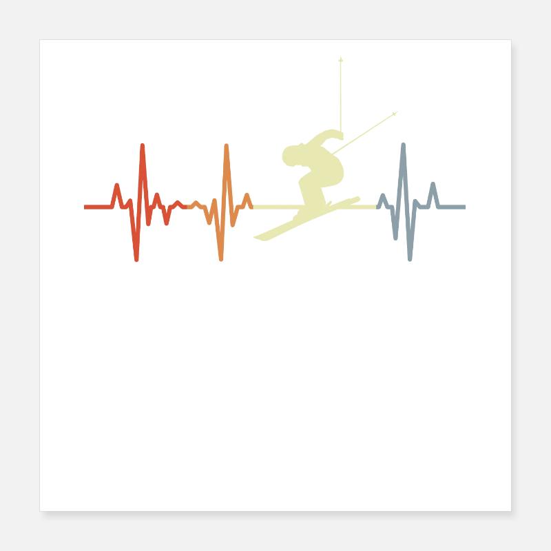 Palpitations de skieur ECG Poster 40 x 40 cm