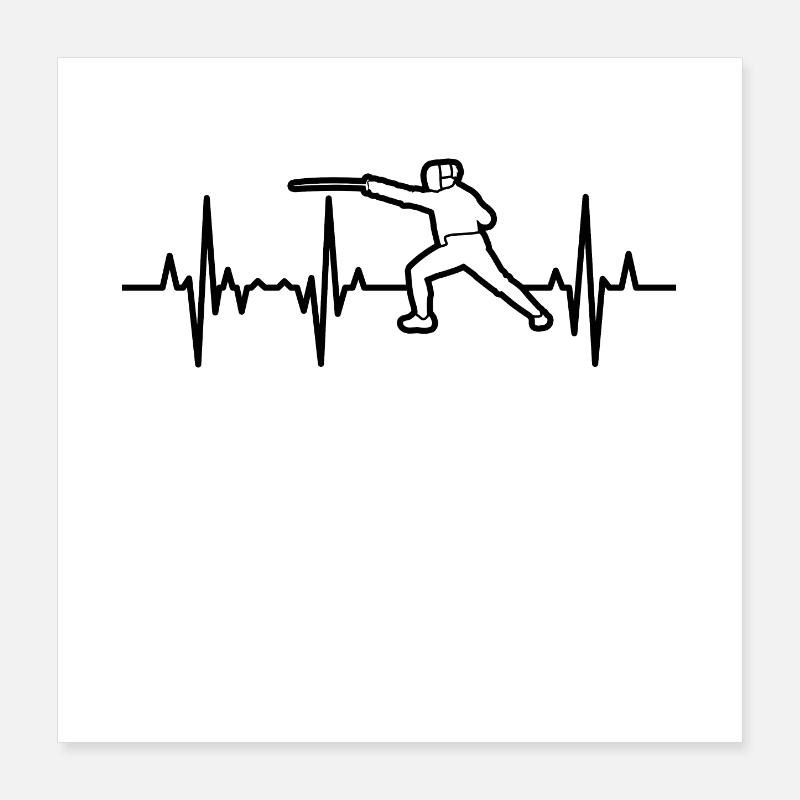 ECG d’escrime Poster 40 x 40 cm