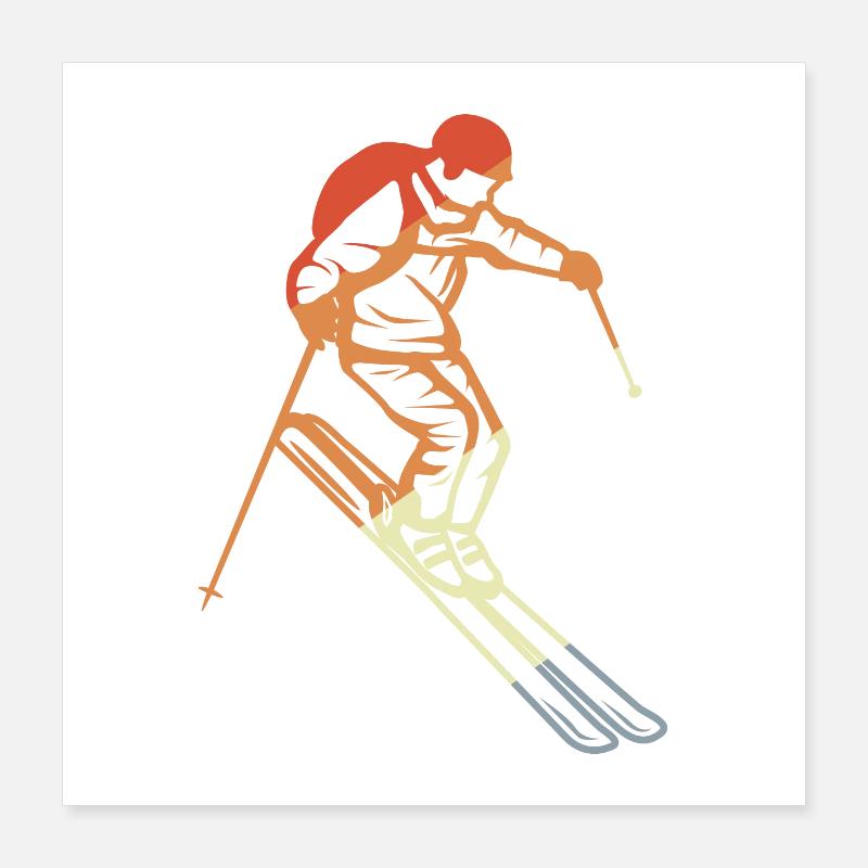 Vintage skiers Poster 16" x 16" (40x40 cm)