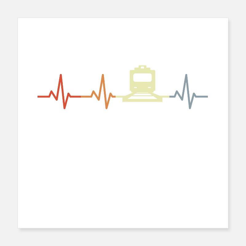 Trains ECG palpitations Poster 16" x 16" (40x40 cm)