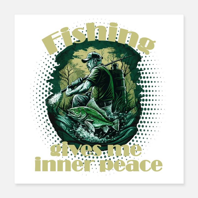 Fishing inner peace Poster 40x40 cm
