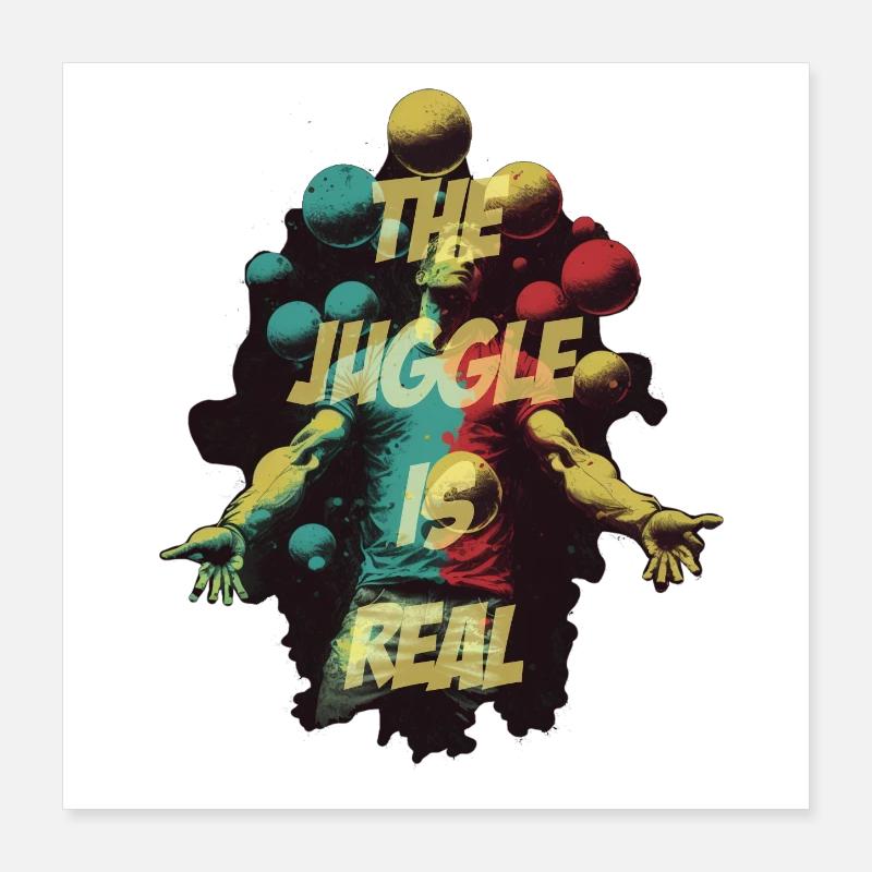 Juggler with lettering Poster 16" x 16" (40x40 cm)