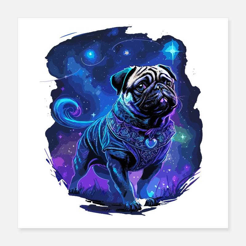 Chien carlin mystique Poster 40 x 40 cm